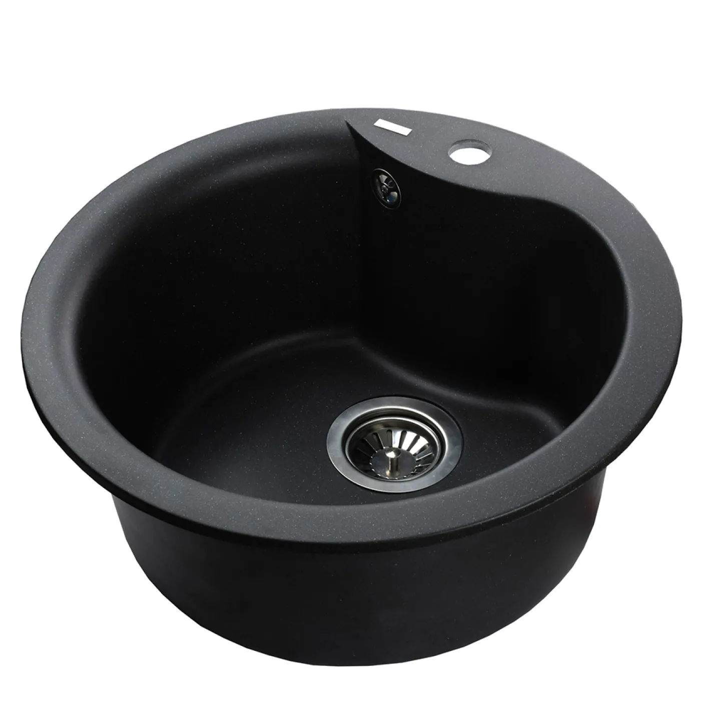 Гранітна мийка Globus Lux ORTA 485 мм-А0001, чорний металiк - Фото 1